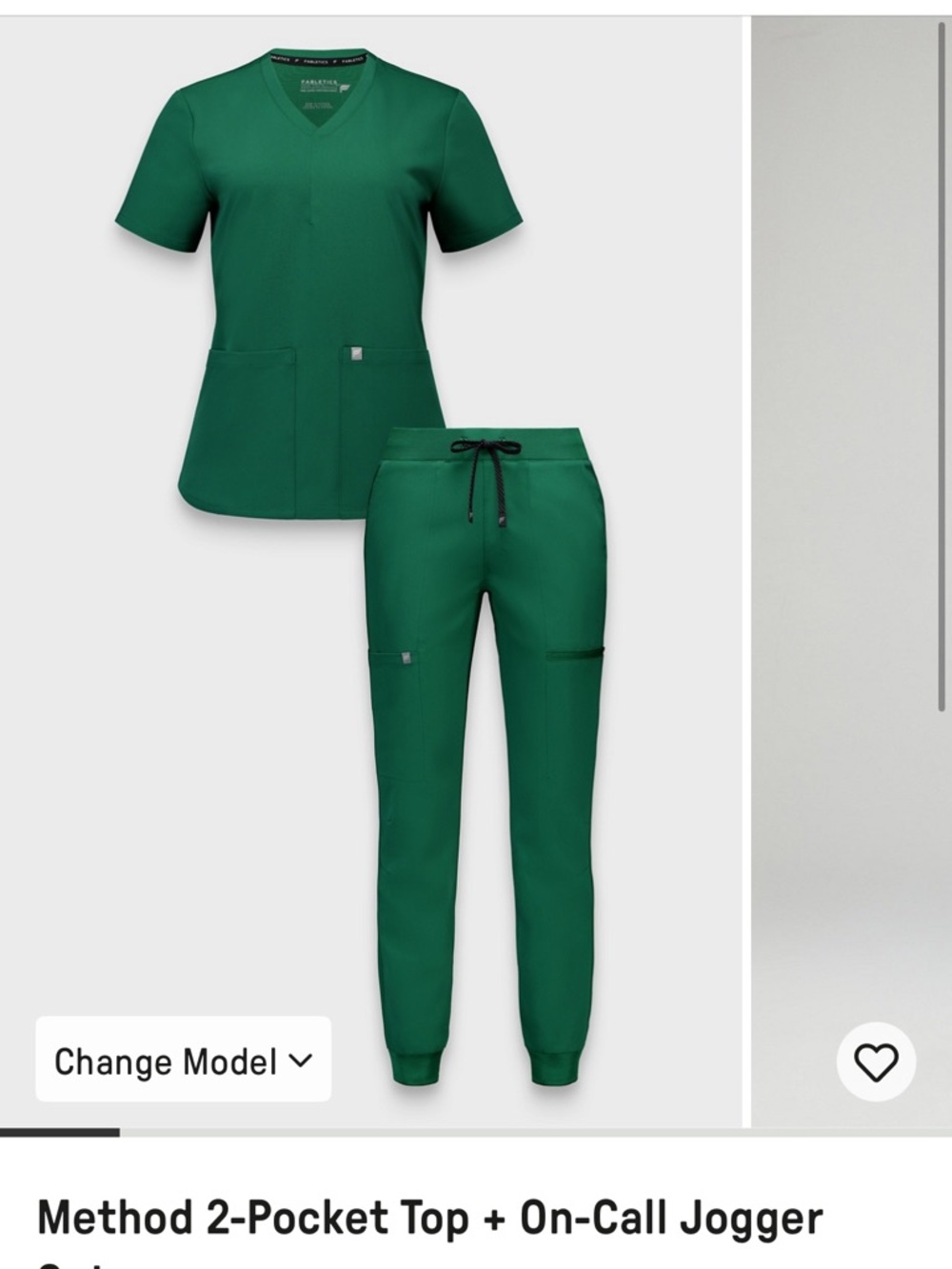 Hunter green scrub set Fabletics